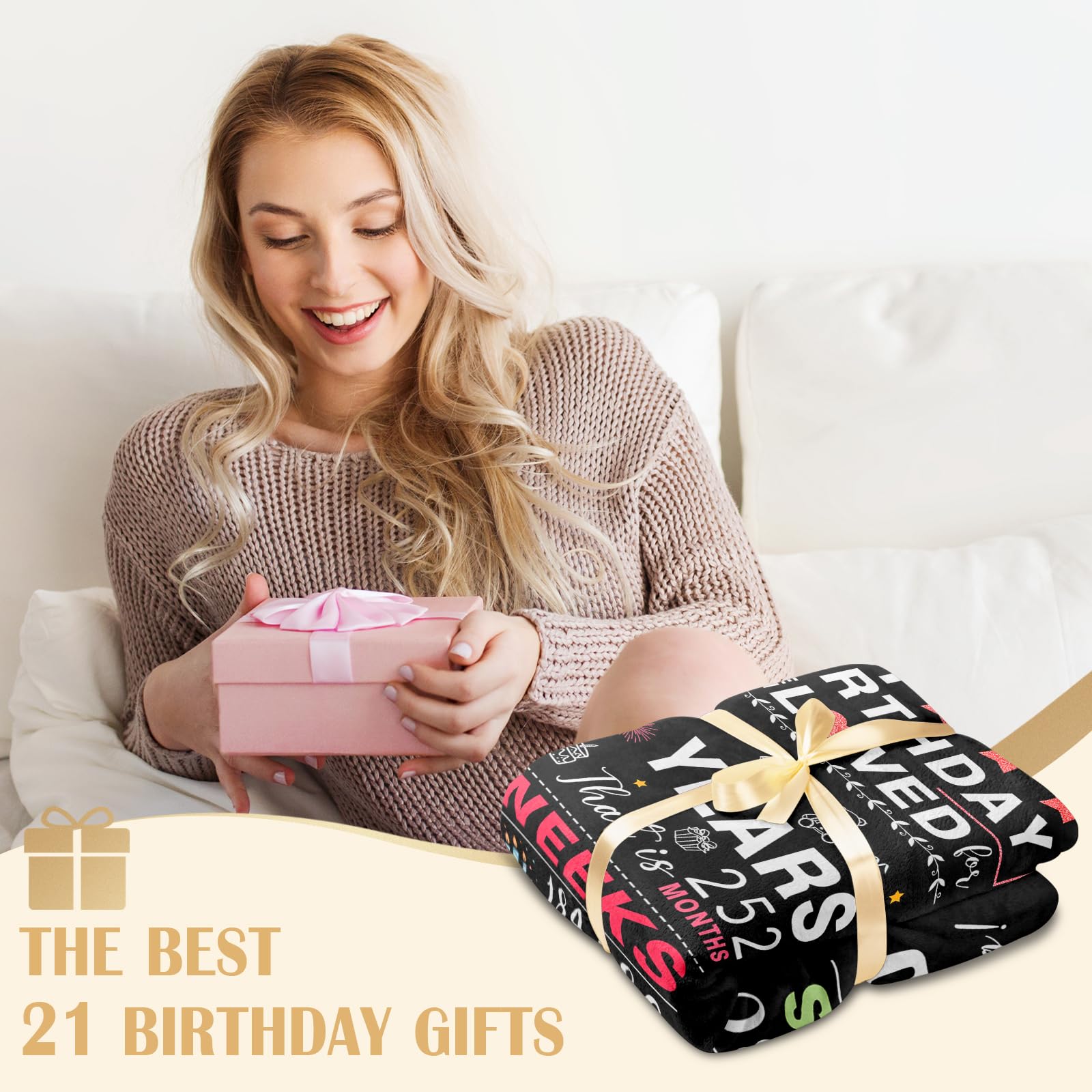 YPURTSD blanket draped on sofa adding warm home decor.