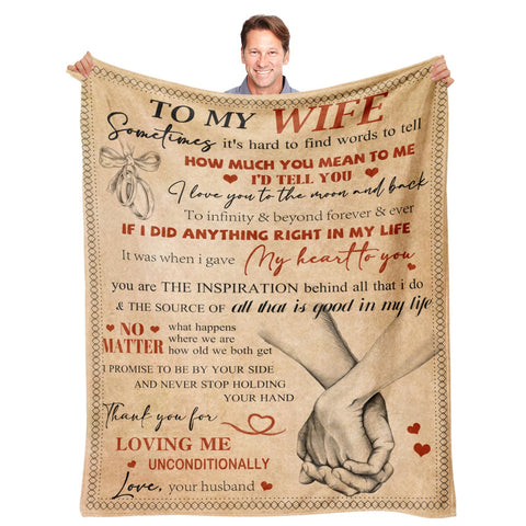 YPURTSD wife blanket 50x60 folded, a warm, thoughtful gift for cozy evenings.