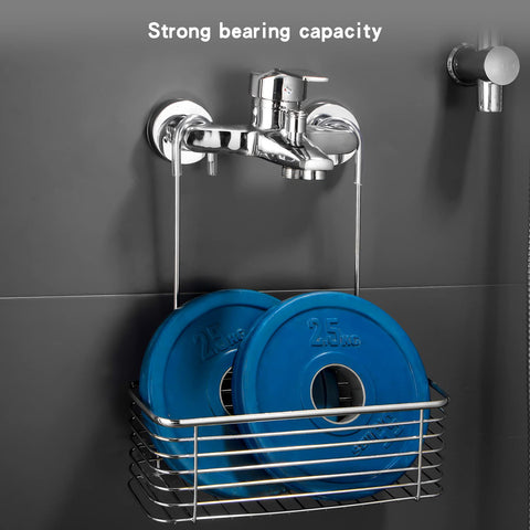 YQh rack mounted on a faucet demonstrates versatile bathroom mounting.