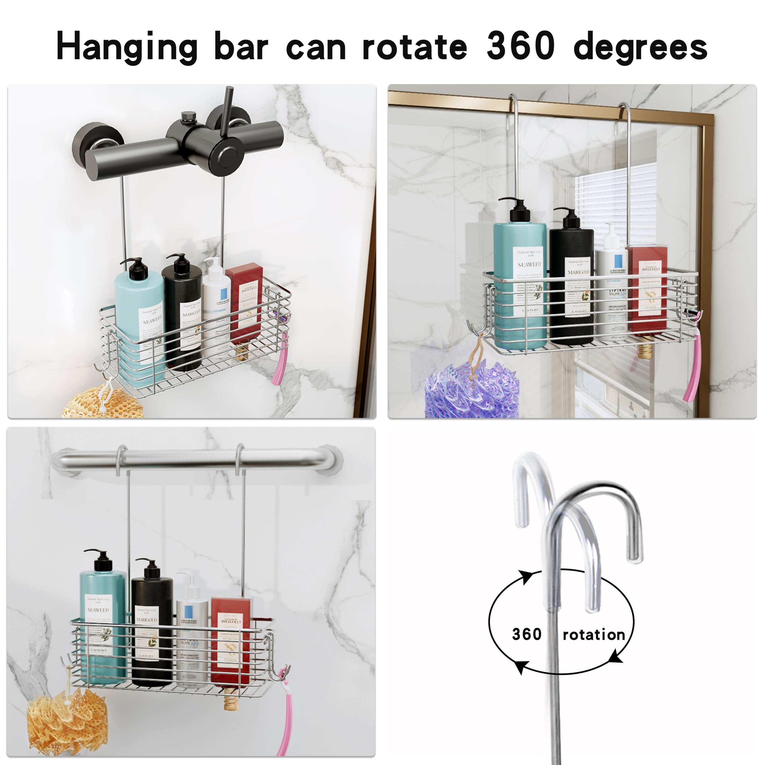 YQh rack with a 360-degree rotatable hook for flexible placement.