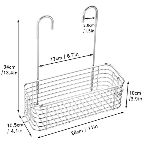 YQh shower rack stores shampoo, conditioner, and body wash for easy access.