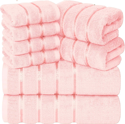 YRALY Luxury Pink Bath Towels: plush 600 GSM cotton for quick, spa-like drying