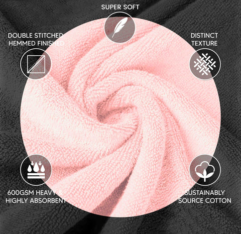 YRALY Luxury Pink Hand Towels: soft, highly absorbent cotton for everyday comfort
