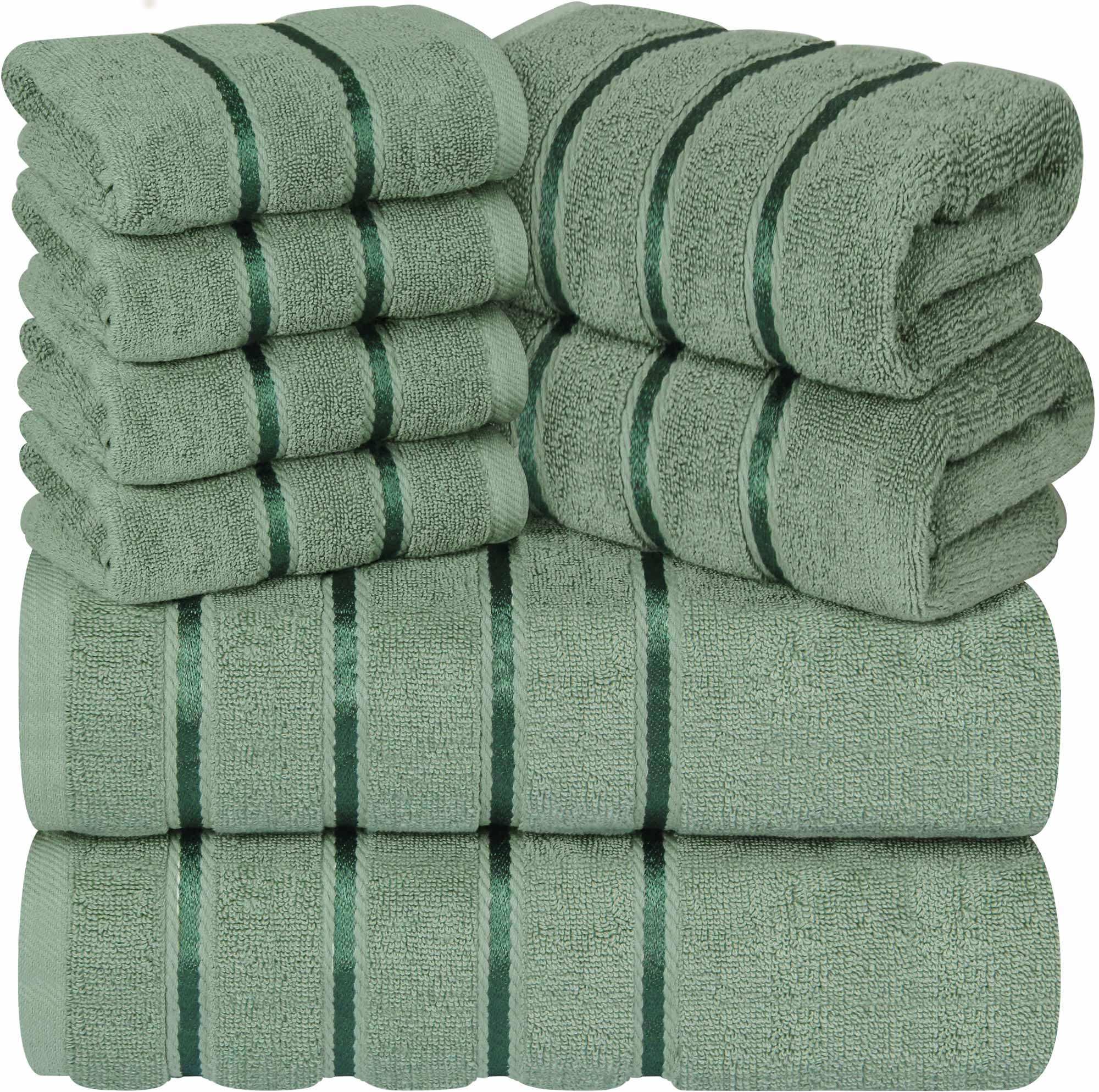 YRALY luxury bath-towel-27x54 in sage green offers plush absorbency.