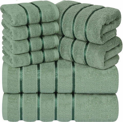 YRALY luxury bath-towel-27x54 in sage green offers plush absorbency.