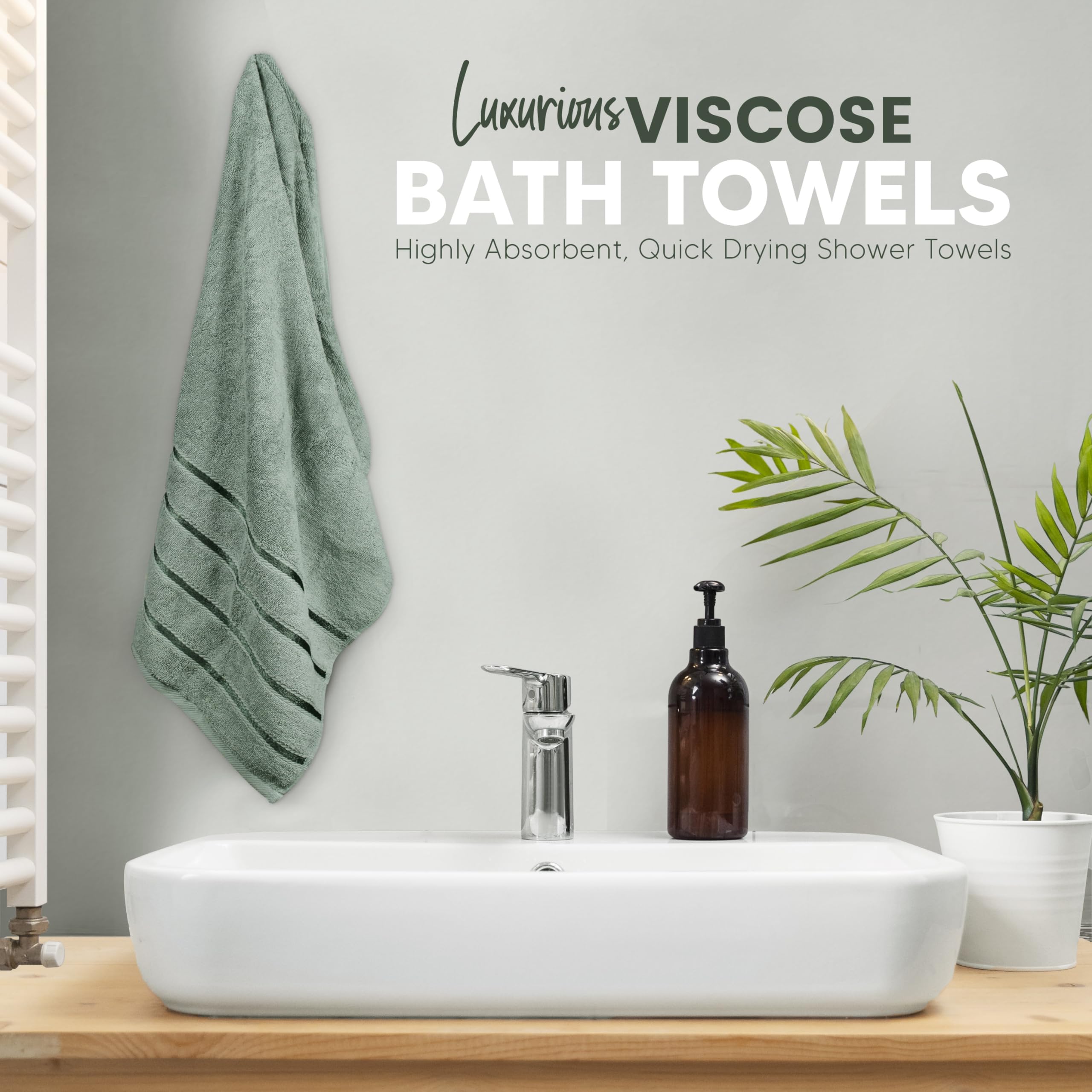 YRALY luxury hand-towel-16x28 in sage green for daily use.
