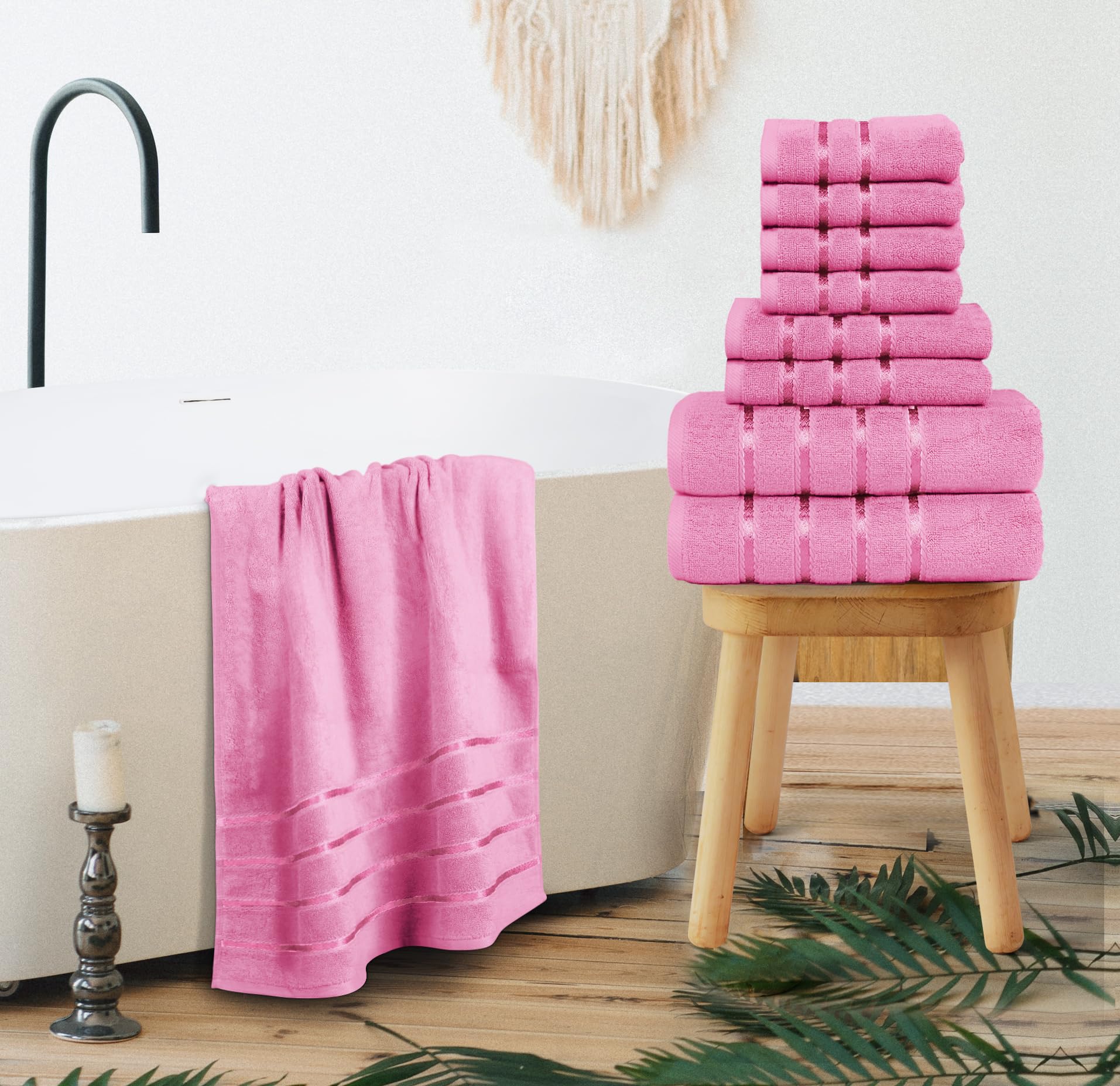 YRALY 600 GSM cotton towels feel plush and highly absorbent.
