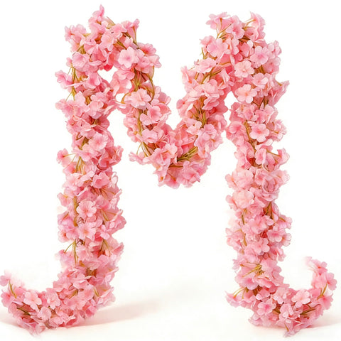YRIOWMI cherry blossom garland close-up of pink flowers for wedding decor