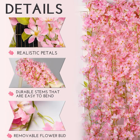 YRIOWMI silk cherry blossoms with natural pink gradient for décor