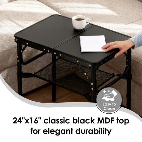 Yriuat tray with sturdy 5 mm MDF top and aluminum frame for stability
