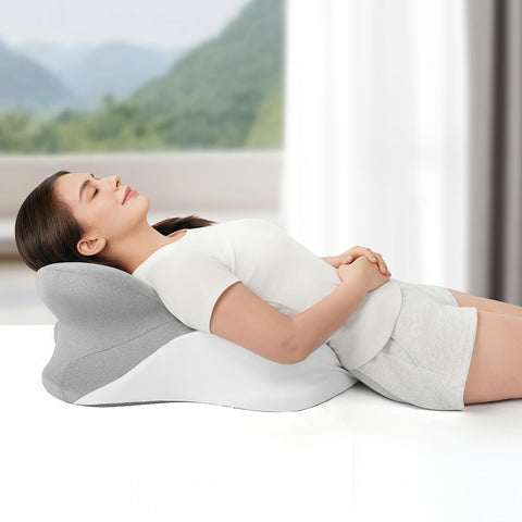 YRuiSofut wedge pillow in grey complements bedrooms and living spaces.