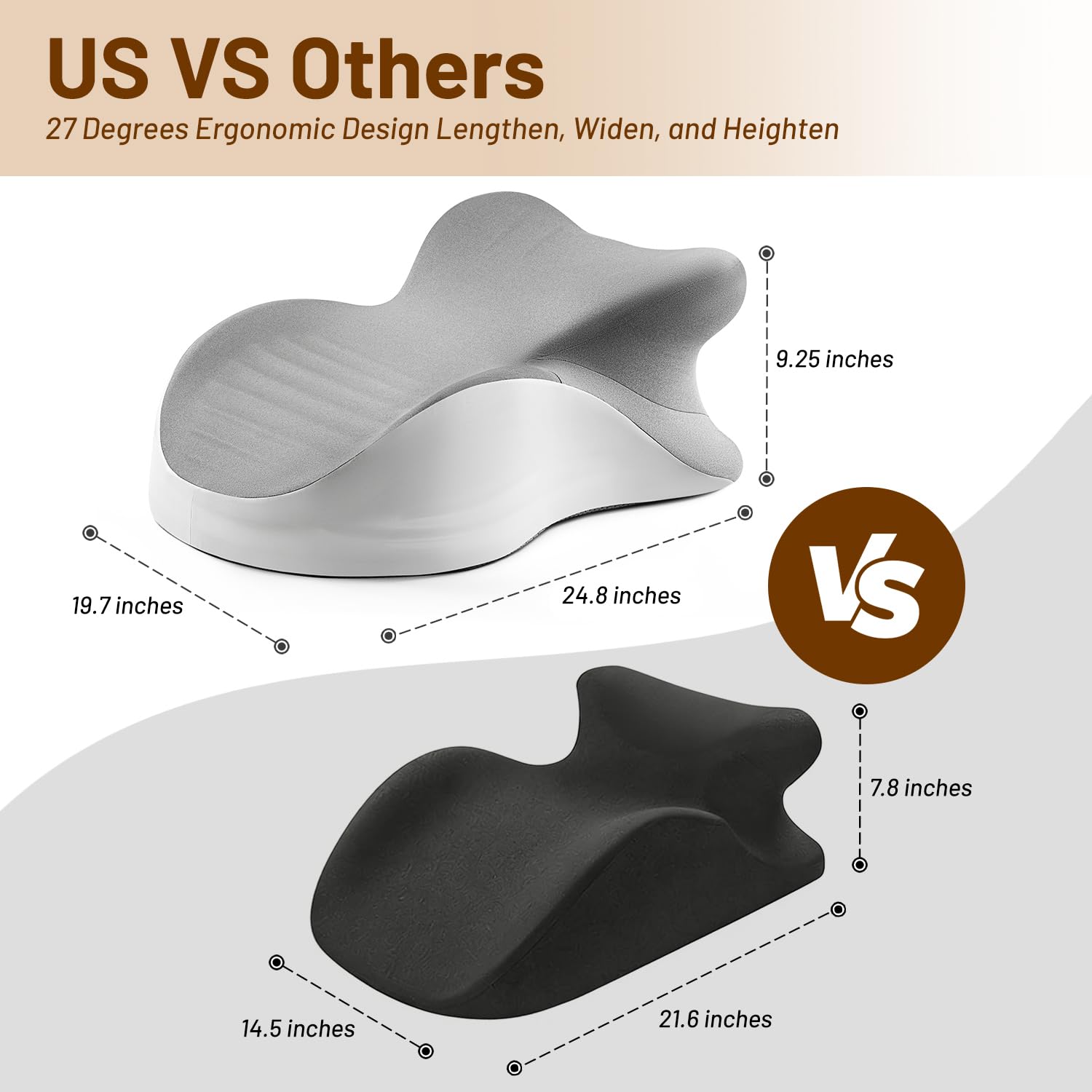 YRuiSofut memory foam wedge pillow supports leg elevation for better circulation.