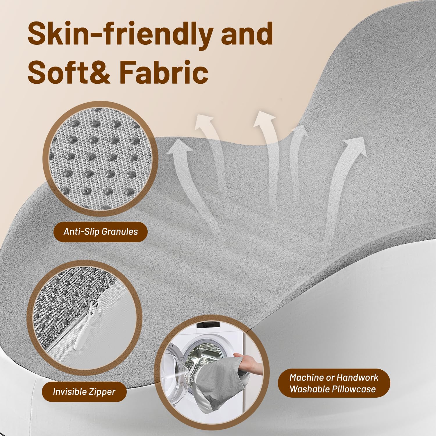YRuiSofut memory foam wedge pillow with removable cover for easy cleaning.