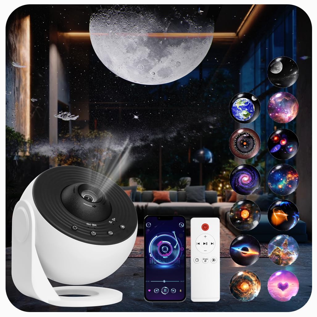 Ysonla Galaxy Pro Earth disc visuals illuminate bedtime with detailed planet imagery.