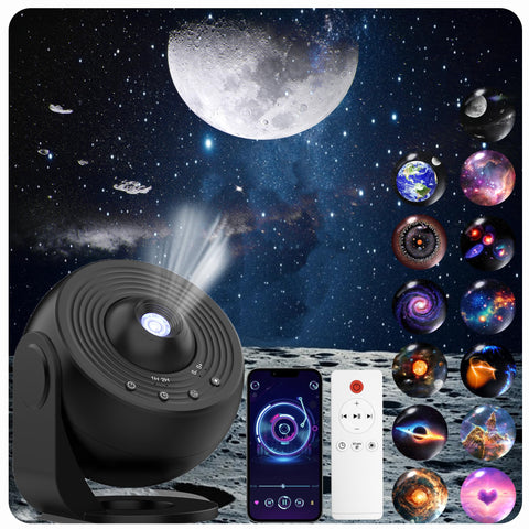 Ysonla Galaxy Projector Pro Earth disc fills the ceiling with a calm, educational night sky.