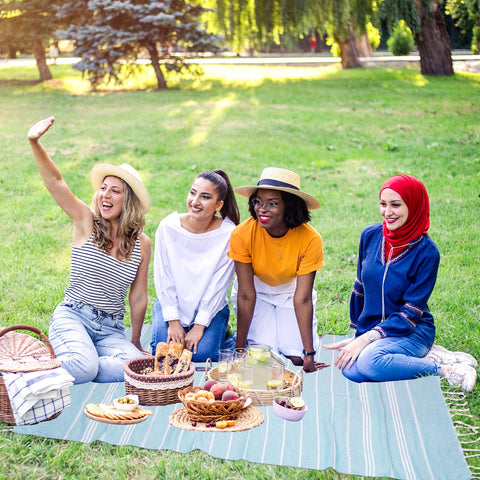 YSYJ Turkish 6-Pack towel suitable as a gift, festival-friendly blue.