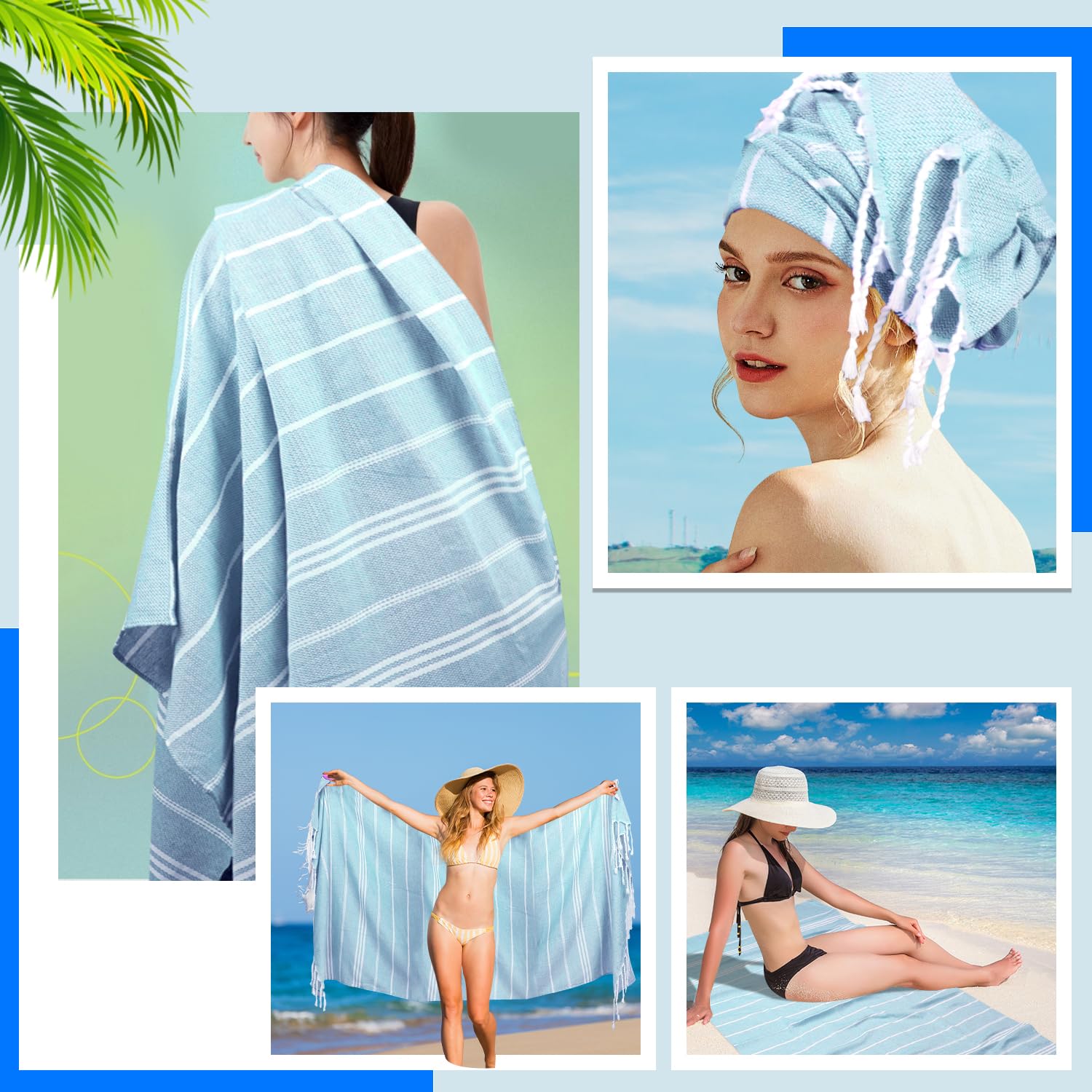 YSYJ blue Turkish towel paired with picnics or camping trips.