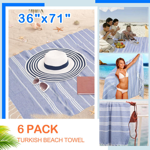 YSYJ six-pack towels demonstrate sand-free design for quick cleanup on the sand
