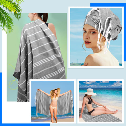 YSYJ Turkish Beach Towel lightweight and easy to pack.