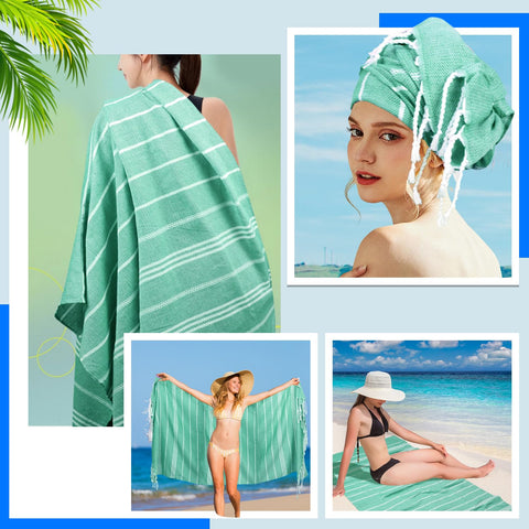 YSYJ Turkish Beach Towel poolside use for lounging and drying