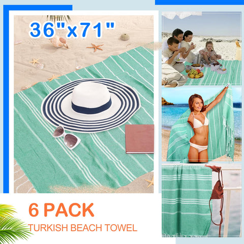 YSYJ Turkish Beach Towel teal close-up texture soft cotton feel