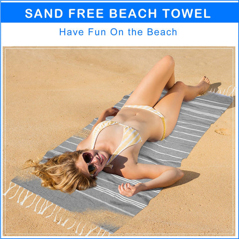 YSYJ Turkish Beach Towel soft cotton texture for comfort.