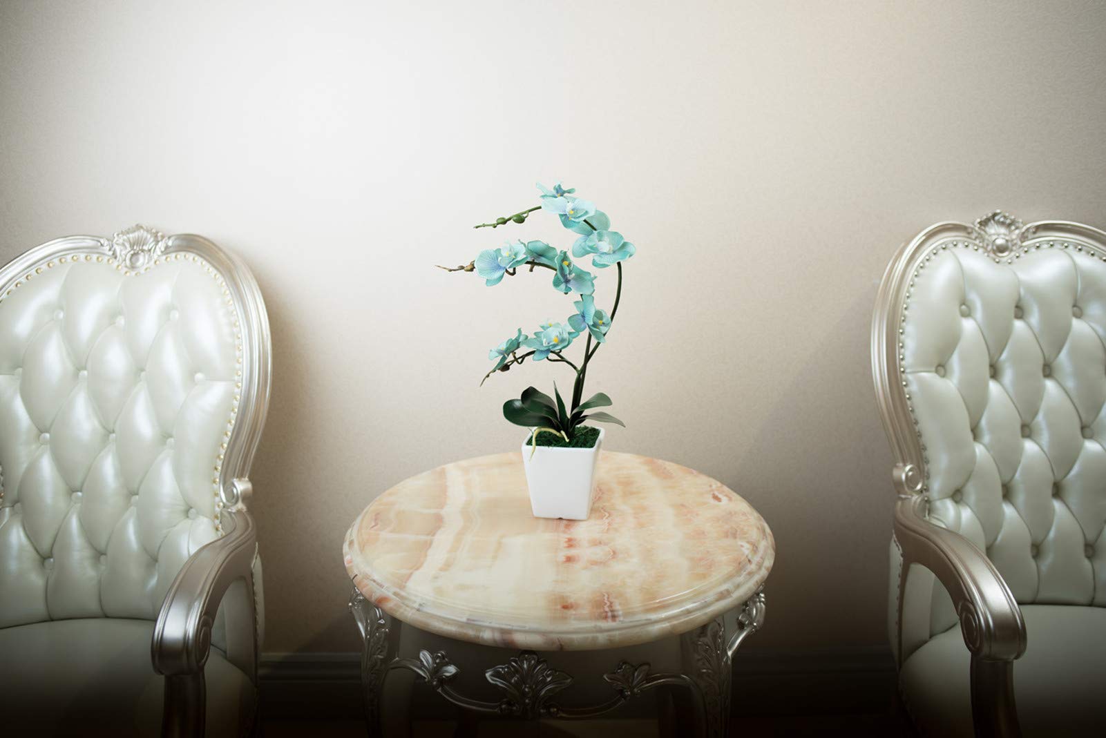 YSZL phalaenopsis teal stem trio display offers balanced visual impact