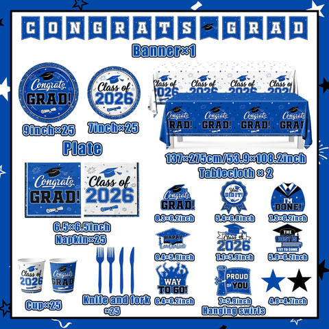 YTGUVBK grad cups blue white, spill-resistant for easy refreshment during celebrations.
