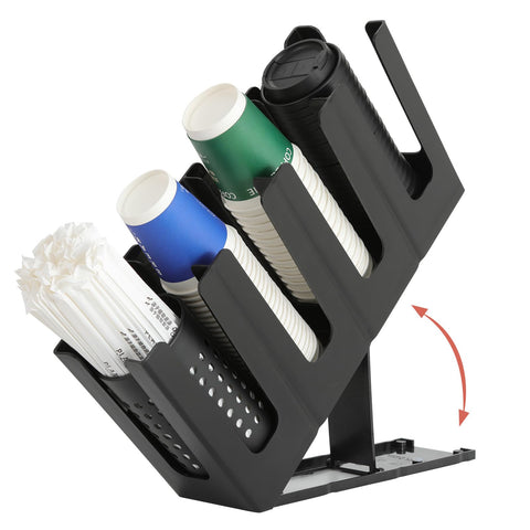 YTROG paper cup and lid holder with tilt design keeps cups accessible for quick service.