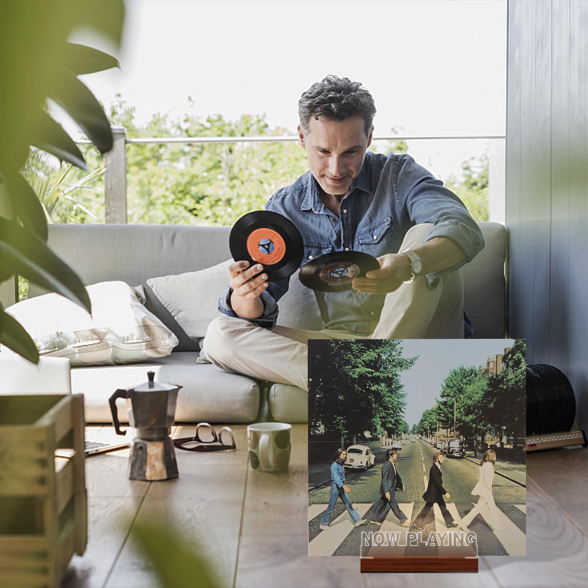 YuanDian Now Playing vinyl stand three-piece design simplifies quick assembly