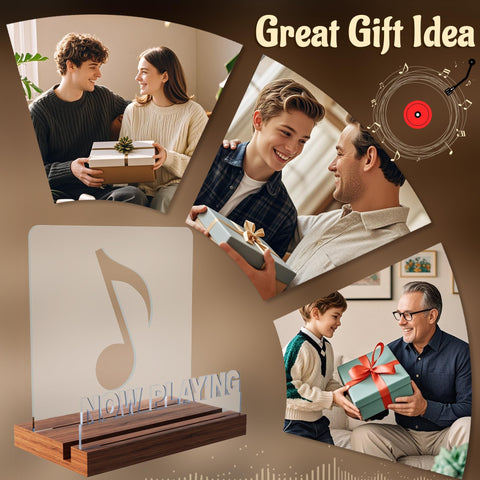 YuanDian Now Playing vinyl stand on desk keeps albums upright and accessible