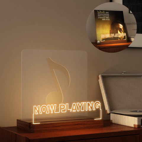 YuanDian Now Playing vinyl stand LED base showcases records with warm illumination