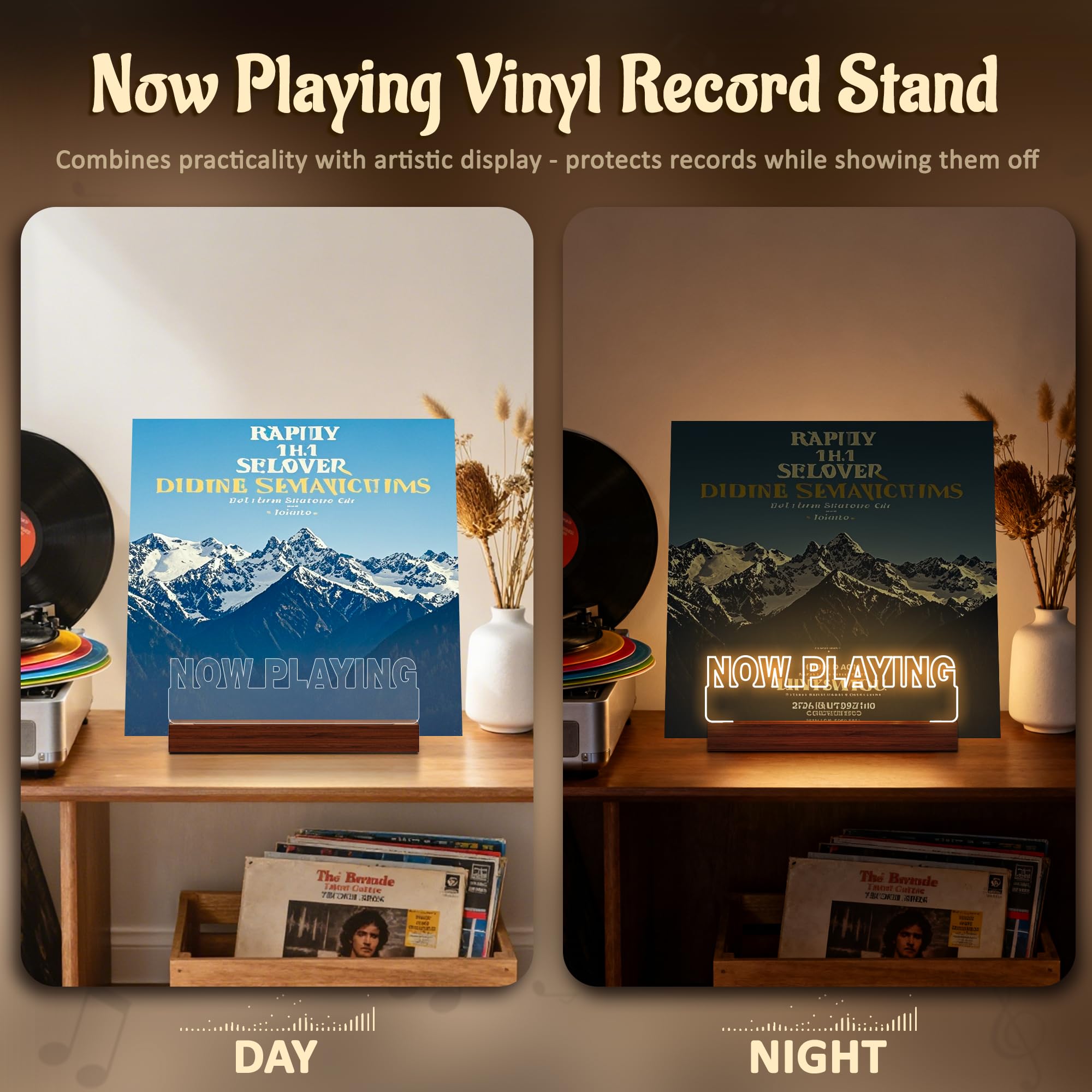 YuanDian Now Playing vinyl stand room decor ideal for music fans' spaces