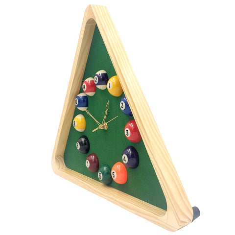 Yuanhe Billiards Pool Ball Clock 14inch-diameter for easy wall placement.