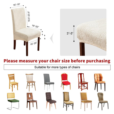 YUEANG beige pack6 stretch fabric shows flexible snug fit for chairs