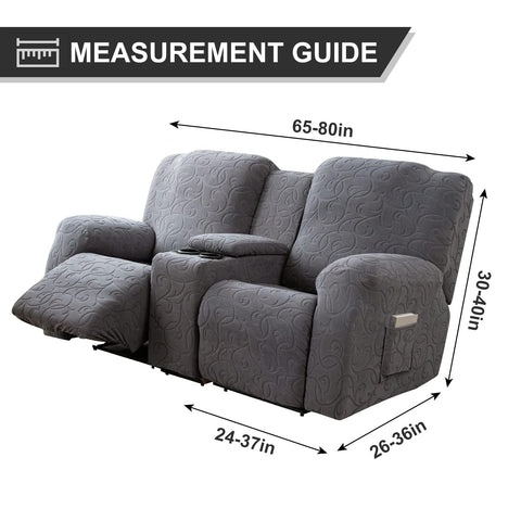 Dark gray YUEANG recliner loveseat cover blending with modern decor