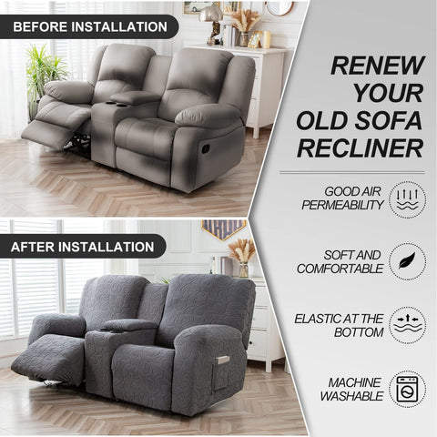 YUEANG recliner loveseat cover being machine washed for easy care