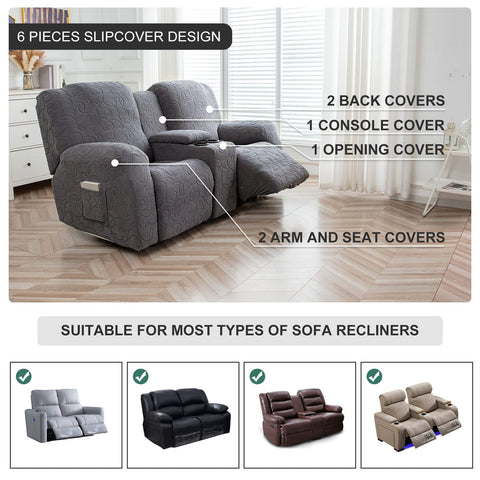 Close-up of the thick fleece stretch fabric on the YUEANG recliner cover