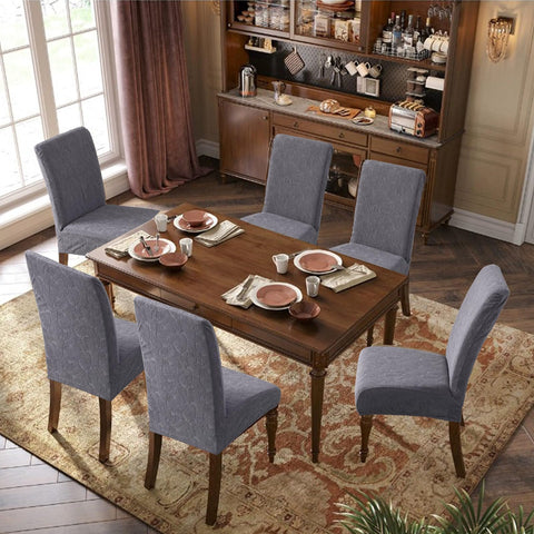 YUEANG stretch dining chair cover highlights two-way elasticity for a snug fit.