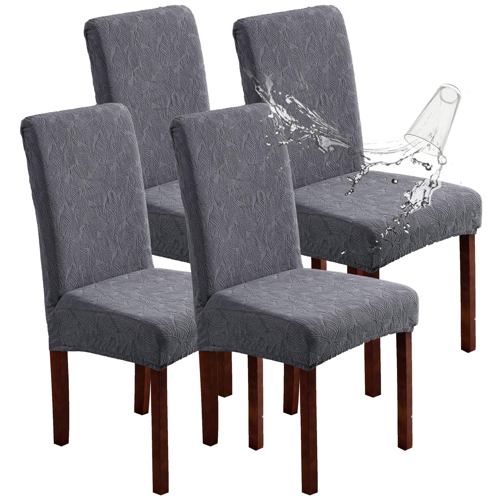 YUEANG waterproof dining chair cover demonstrates waterproof layer guarding against spills.
