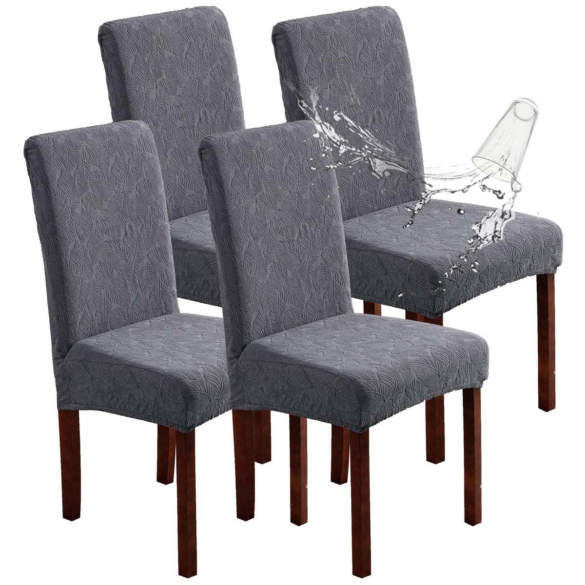 YUEANG waterproof dining chair cover demonstrates waterproof layer guarding against spills.