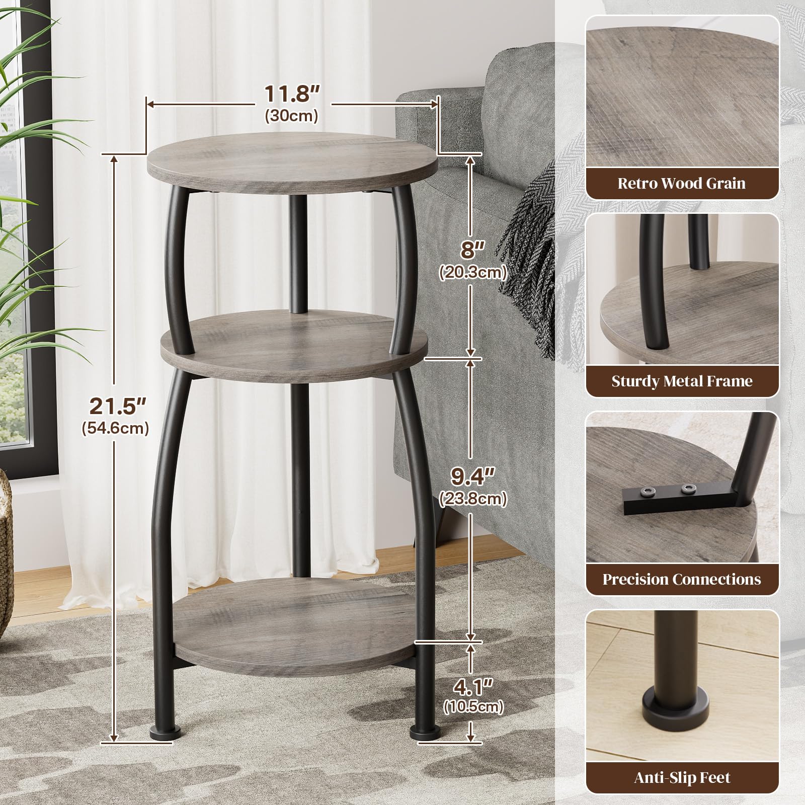 Yuede compact round table fits apartments and dorms.