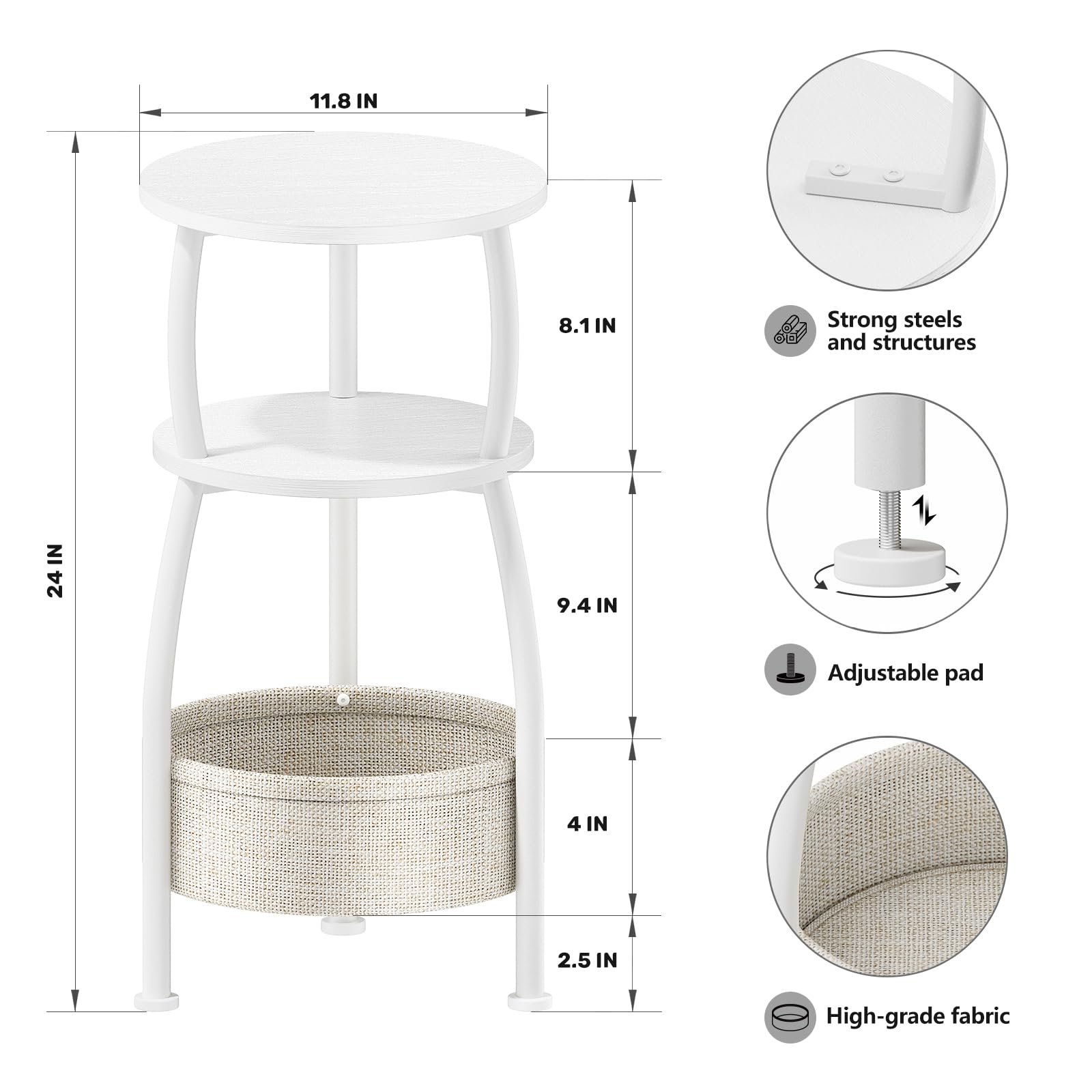 Yuede detachable linen fabric basket for soft concealed storage