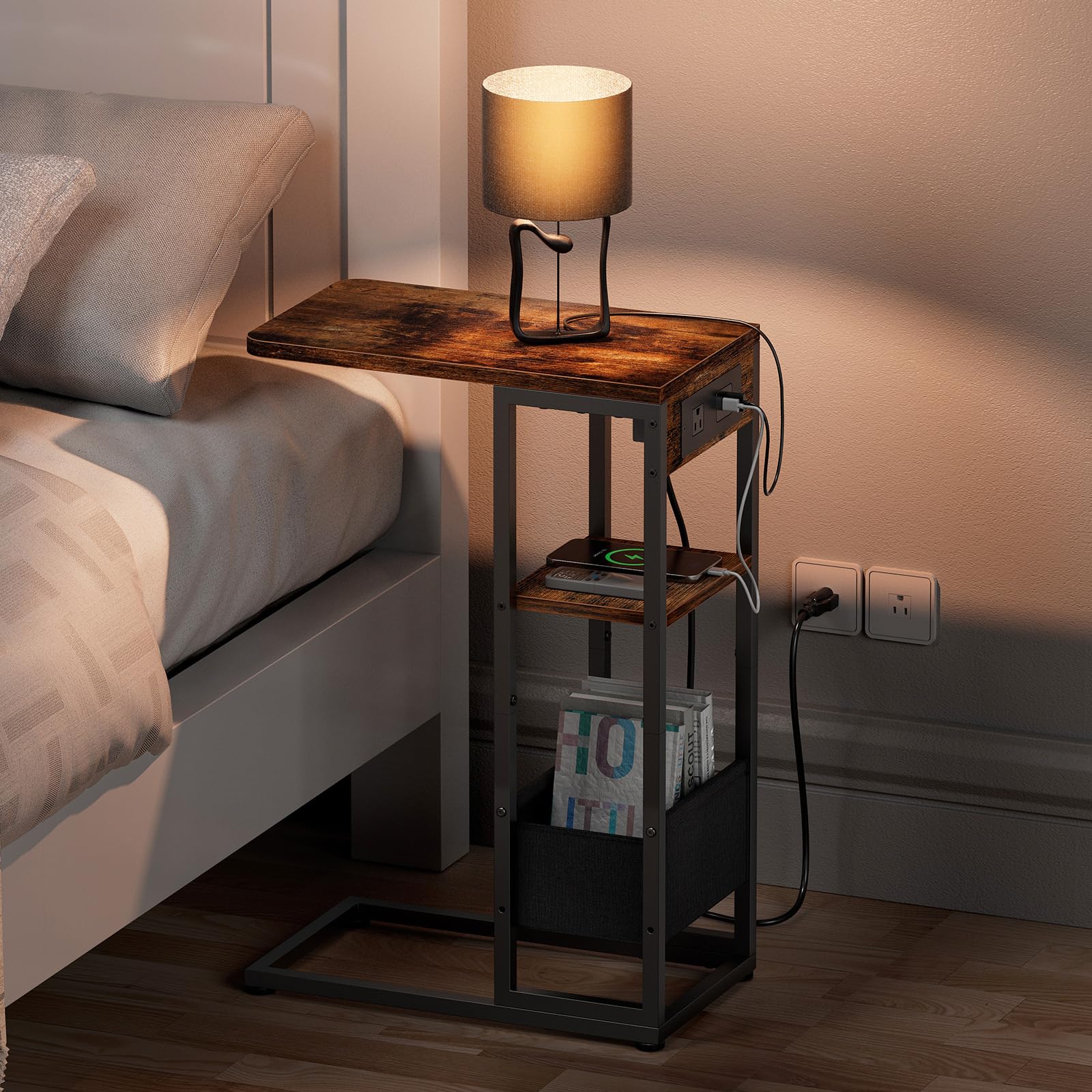 Yuede easy-assembly C-shape table with clearly labeled parts