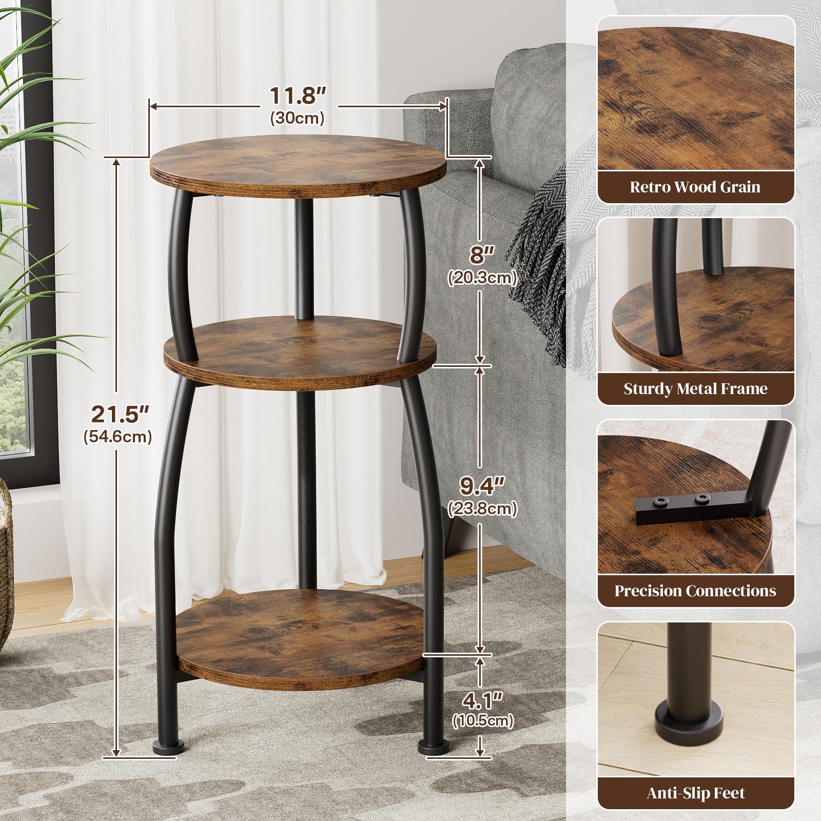 Yuede slim coffee table designed for narrow spaces beside the sofa.