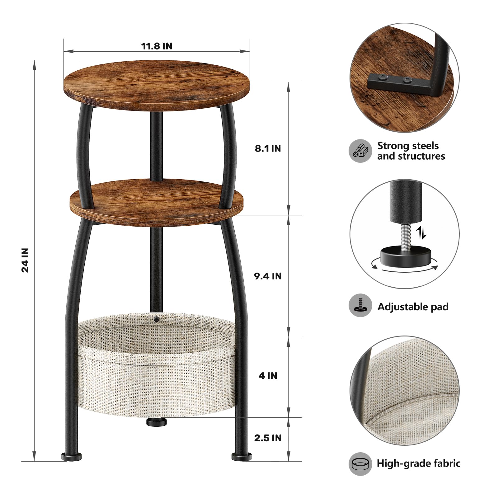 Yuede fabric basket bottom provides breathable storage and easy tidying