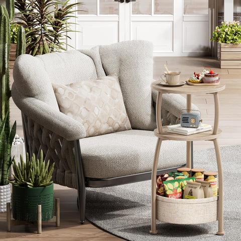 Yuede 11.81-inch surface holds drinks, lamps, or decor.