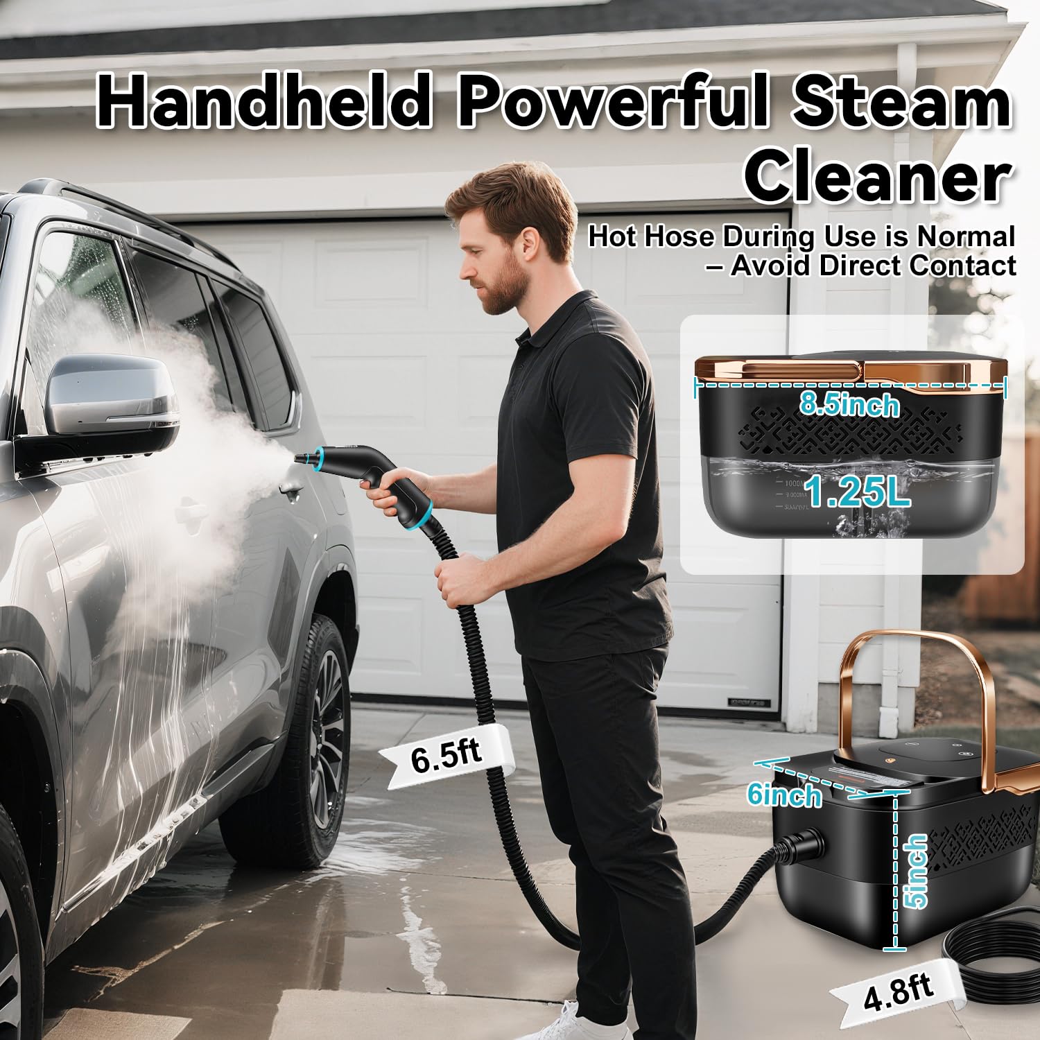 Yueidung steam cleaner water tank, large capacity for fewer refills.