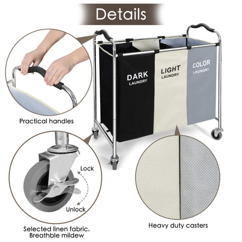 YUELAN heavy-duty casters with brakes provide stable movement.