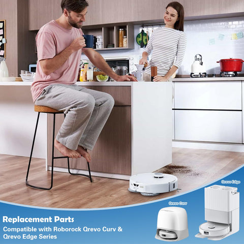 YUEYEE Qrevo S5V microfiber mop pads for easy stain lifting on hard floors
